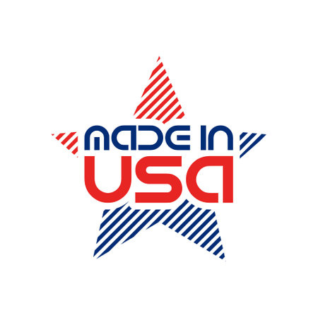 Made in USA badge icon isolated on white backgroundのイラスト素材