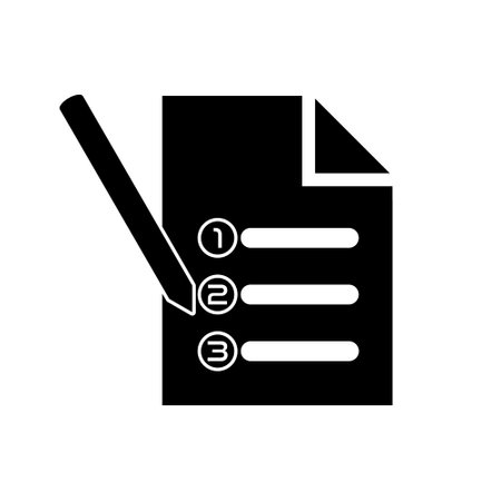 Plan list icon. Checklist with ranking numbers isolated on white backgroundのイラスト素材
