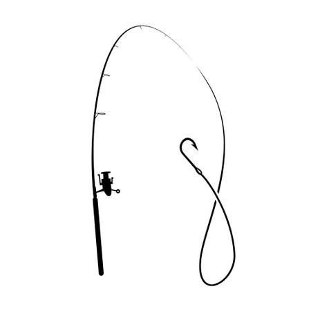Fishing rod icon isolated on white backgroundのイラスト素材