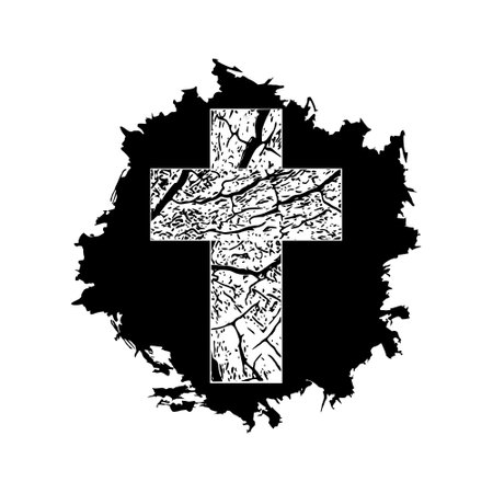 Christian cross icon isolated on white backgroundのイラスト素材