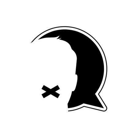 Keep silence icon isolated on white background