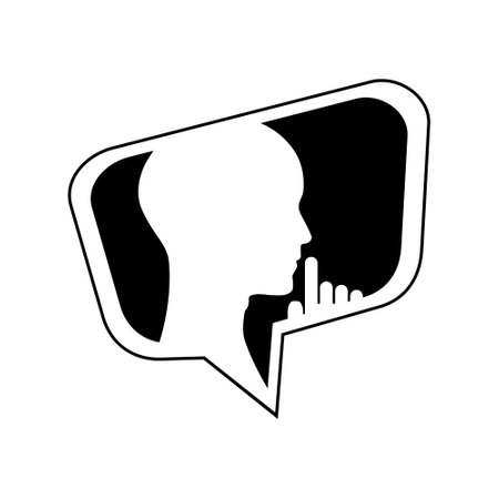 Keep silence icon isolated on white backgroundのイラスト素材
