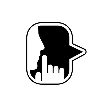 Keep silence icon isolated on white backgroundのイラスト素材