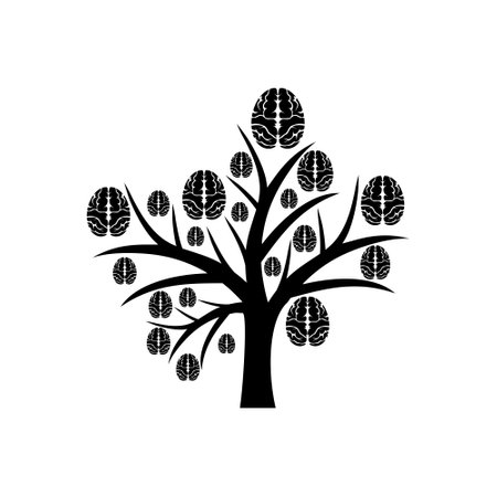 Tree Brain concept icon isolated on white backgroundのイラスト素材