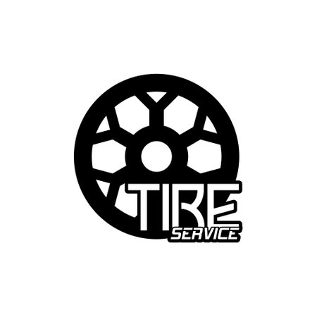 Tire Service Logo Design isolated on white backgroundのイラスト素材