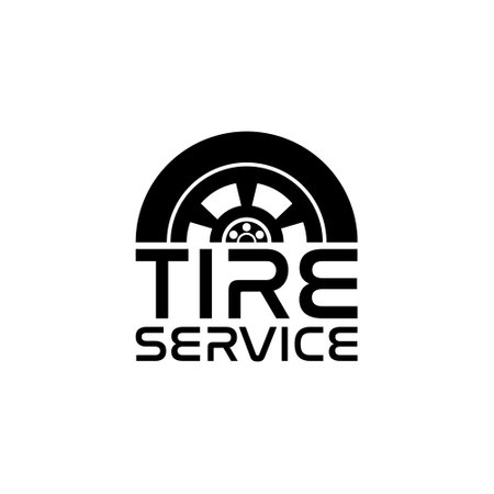 Tire Service Logo Design isolated on white backgroundのイラスト素材