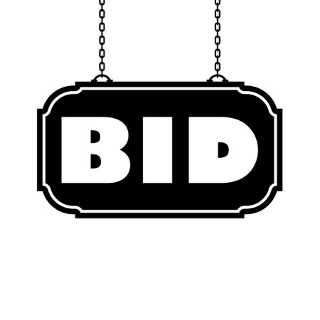 Bid icon isolated on white backgroundのイラスト素材
