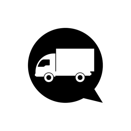 Delivery cargo truck vehicle icon isolated on white backgroundのイラスト素材