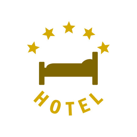 Bed Logo. Hotel Sleep and Rest Logo isolated on white backgroundのイラスト素材