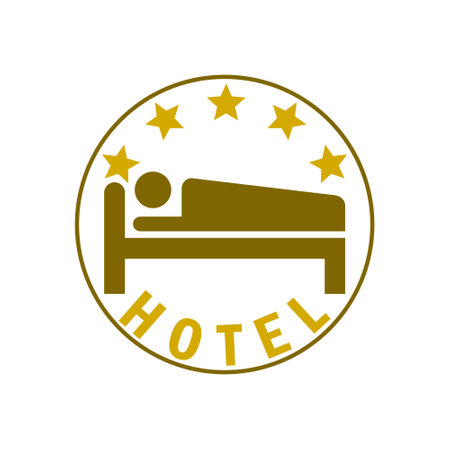 Bed Logo. Hotel Sleep and Rest Logo isolated on white backgroundのイラスト素材