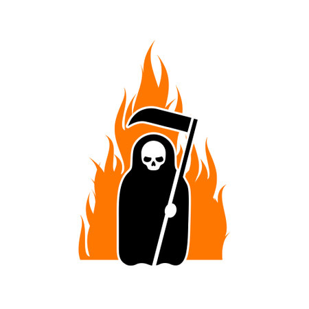 Reaper icon logo isolated on white backgroundのイラスト素材