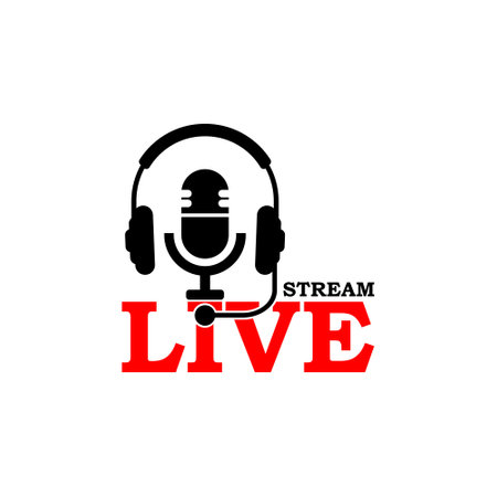 Live stream icon logo template isolated on white backgroundのイラスト素材