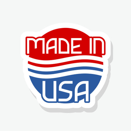 Made in USA label sticker isolated on white backgroundのイラスト素材