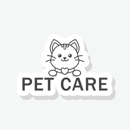 Pet care icon sticker isolated on white backgroundのイラスト素材