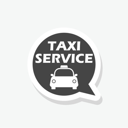 Taxi service sticker icon isolated on white backgroundのイラスト素材