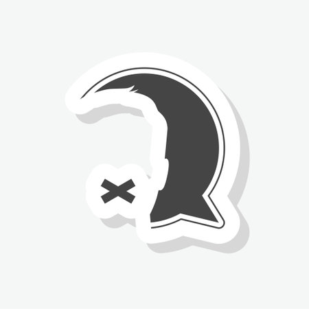 Mute, keep silence sticker icon isolated on white backgroundのイラスト素材