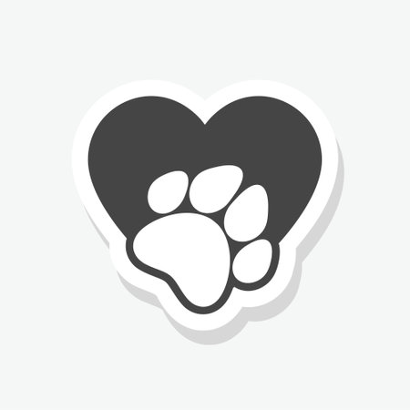 Love paw logo sticker isolated on white backgroundのイラスト素材