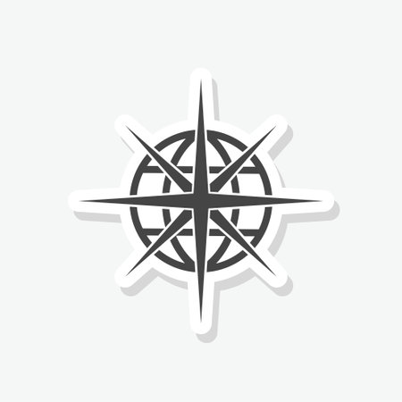 Globe compass icon sticker isolated on white backgroundのイラスト素材