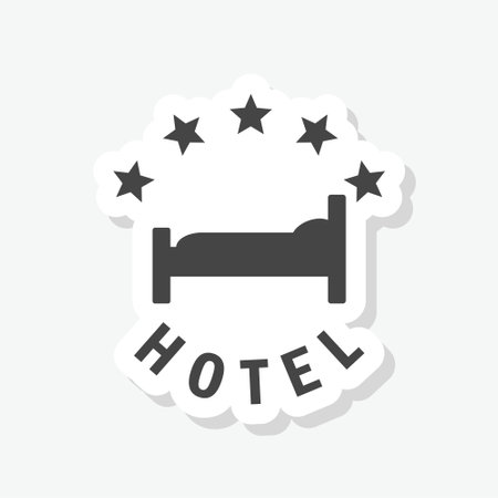 Hotel Five stars sticker icon isolated on white backgroundのイラスト素材