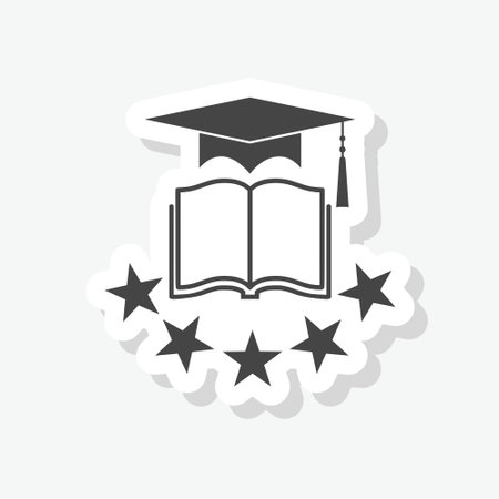 Education sticker icon isolated on white backgroundのイラスト素材