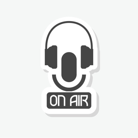 On air Microphone sticker icon isolated on white backgroundのイラスト素材