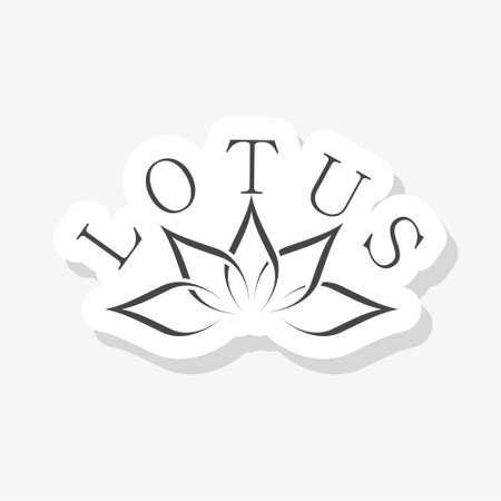 Lotus icon sticker isolated on white backgroundのイラスト素材