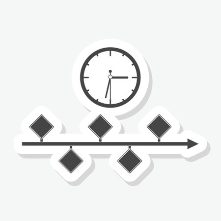Timeline presentation icon sticker isolated on white backgroundのイラスト素材