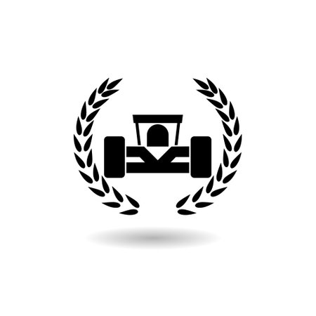 Formula one laurel icon with shadowのイラスト素材