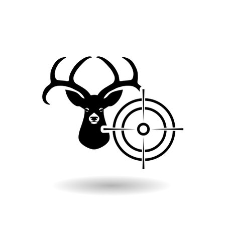Logo design for Deer Hunter icon with shadowのイラスト素材