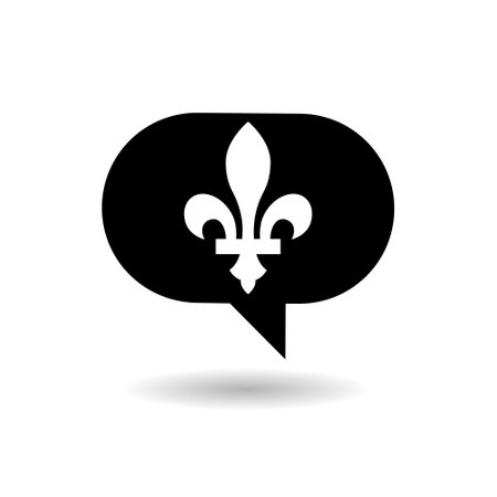 Fleur De Lys icon with shadowのイラスト素材