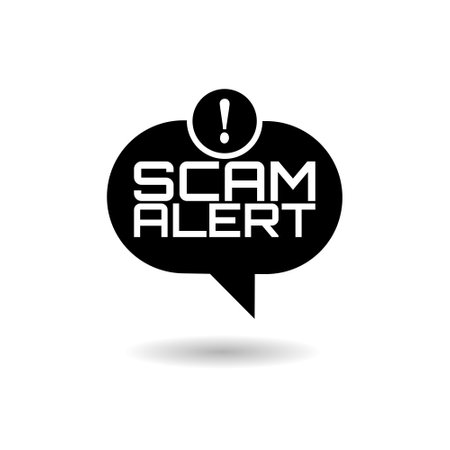 Scam alert icon with shadowのイラスト素材