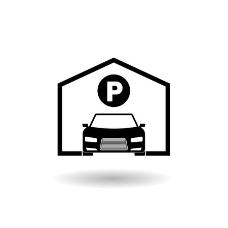 Parking garage icon with shadowのイラスト素材