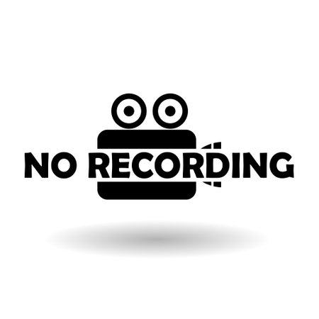 No recording, No video camera icon with shadowのイラスト素材