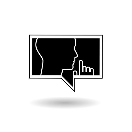 Keep Silence Symbol sign with shadowのイラスト素材