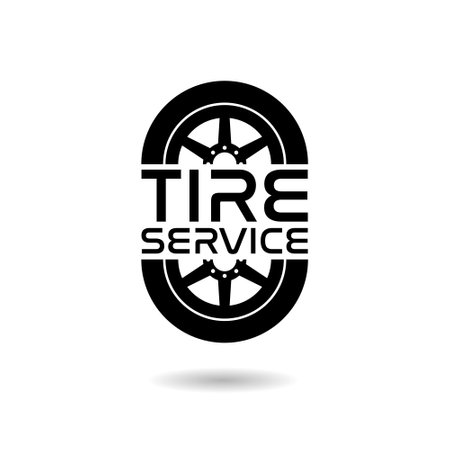 Tire service sign icon with shadowのイラスト素材