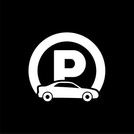 Parking zone icon isolated on dark backgroundのイラスト素材