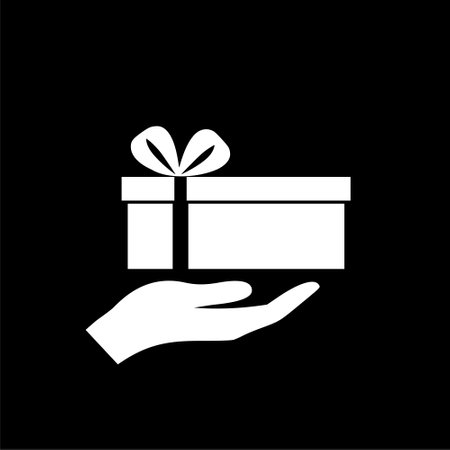 Gift box concept icon isolated on dark backgroundのイラスト素材