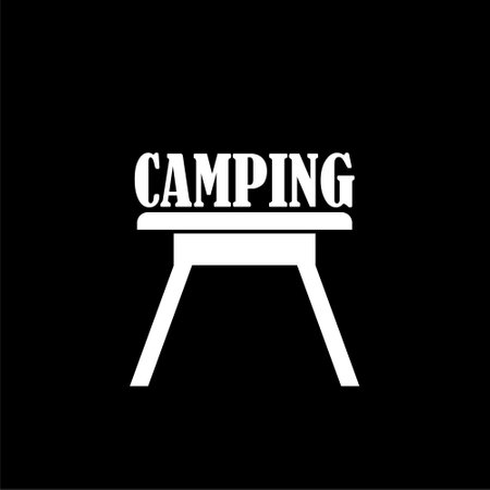 Camping logo icon isolated on dark backgroundのイラスト素材