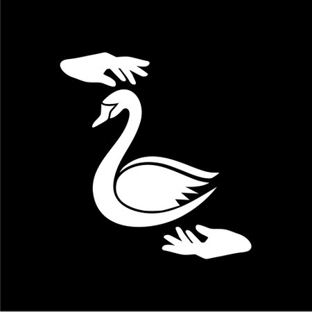 Swan icon isolated on dark backgroundのイラスト素材