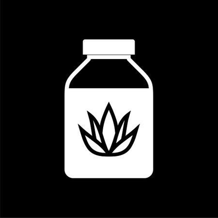 Aloe bottle icon isolated on dark backgroundのイラスト素材