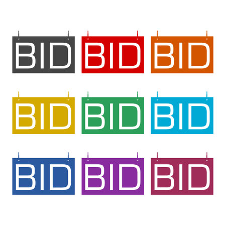 Bid icon or logo, color setのイラスト素材