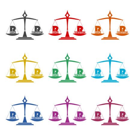 Risk reward scale icon or logo, color setのイラスト素材