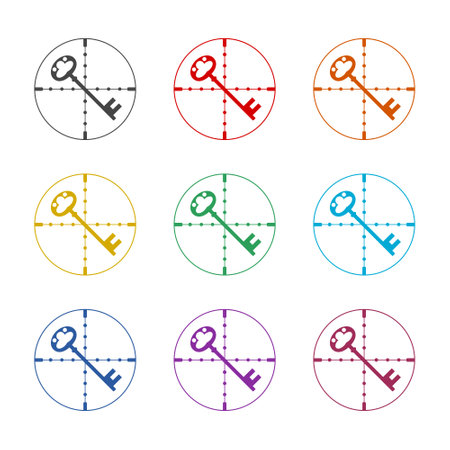 Target key icon or logo, color setのイラスト素材