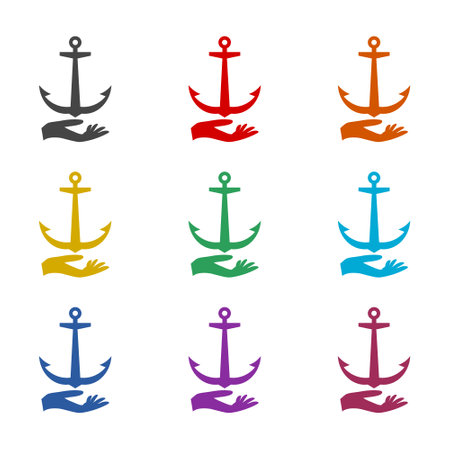 Anchor hands iconのイラスト素材