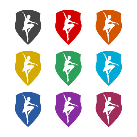Ballerina shield iconのイラスト素材