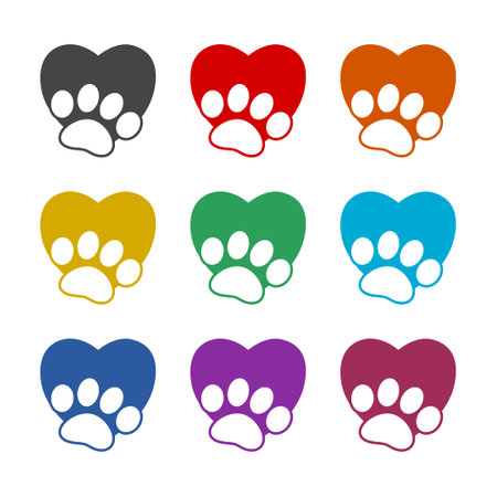Love paw logo color setのイラスト素材
