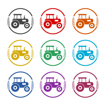 Tractor wheat logoのイラスト素材