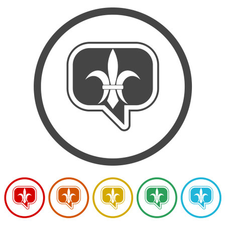 Fleur De Lys Speech bubble iconのイラスト素材