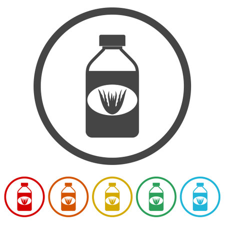 Bottle aloe vera iconのイラスト素材