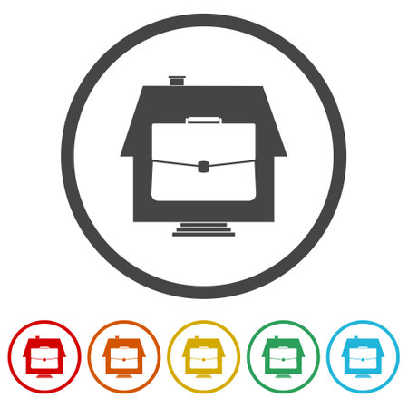Working at home iconのイラスト素材